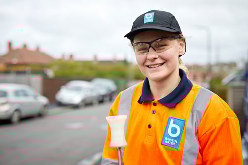 Bristol Water worker by the roadside